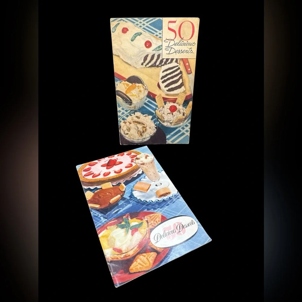 Pair National Biscuit Company's Book of Fifty Delicious Desserts Vintage 1930s